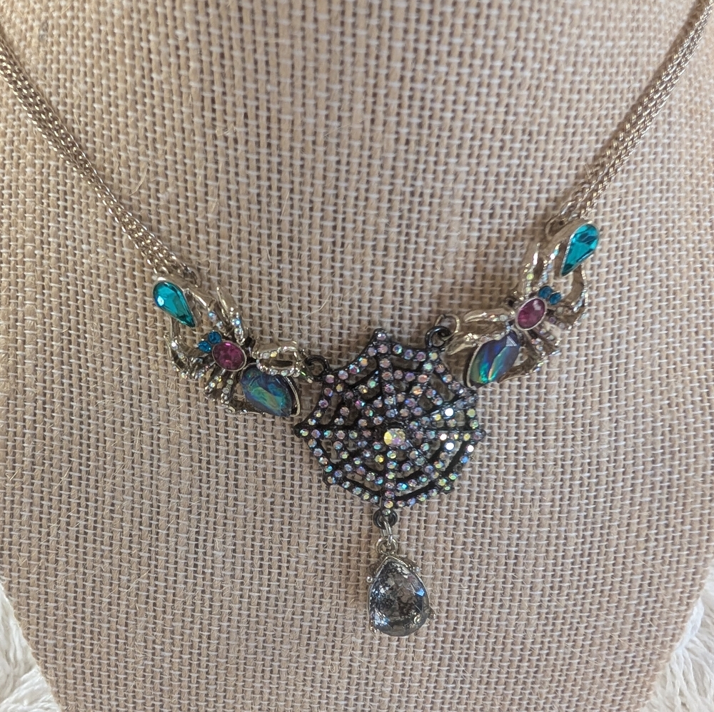 Necklace Betsey Johnson Spiderweb Motif Grunge Whimsygoth Goth